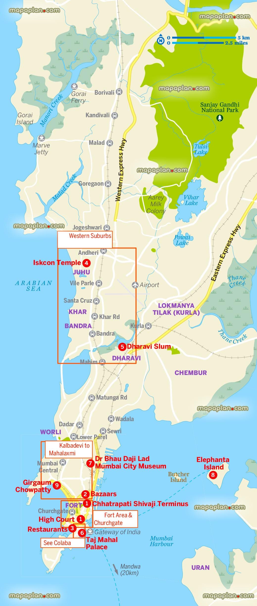 지도 of greater Mumbai