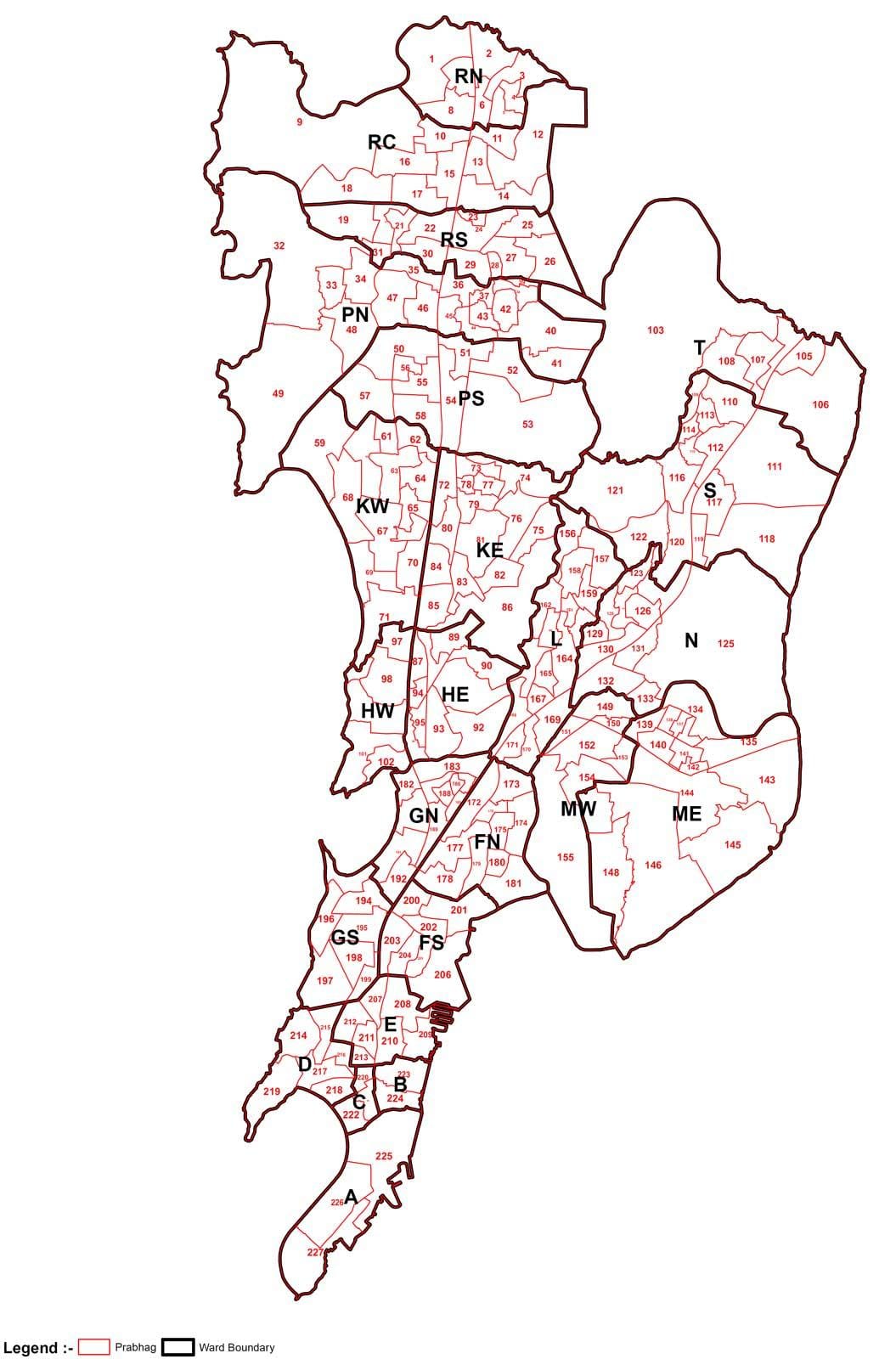 병동의 지도 뭄바이