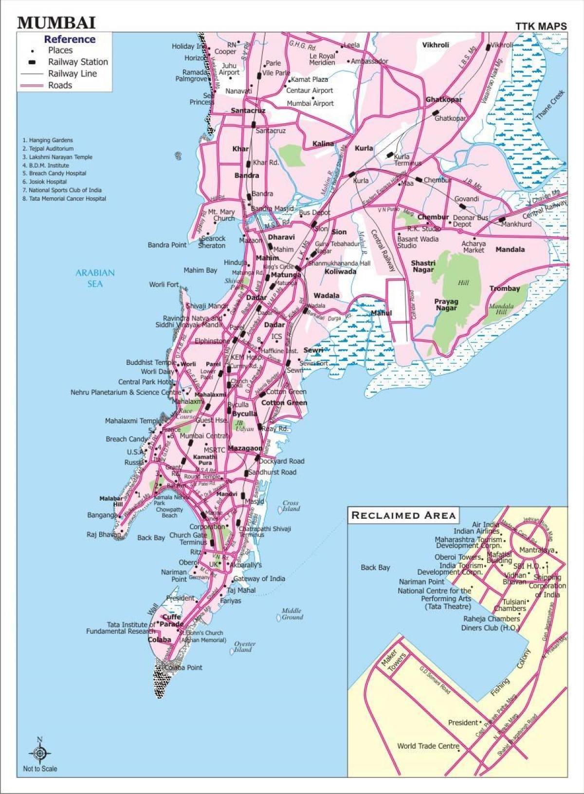 도시의 지도 뭄바이