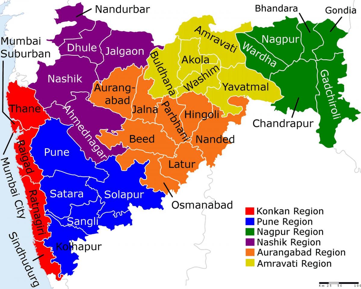 지도의 마하라슈트라 뭄바이