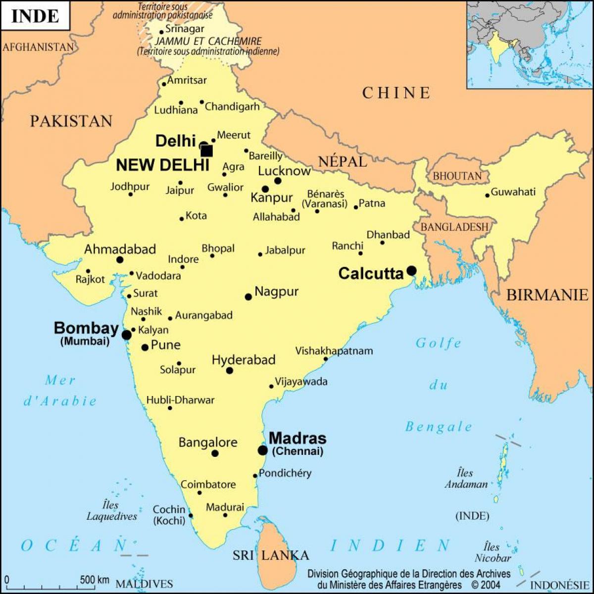 지도 봄베이의 인도