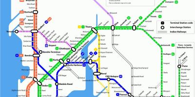 뭄바이트 웨스턴 철도 지도